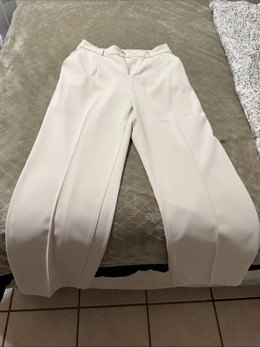 HALARA Cream Wide-Leg High-Rise Pants